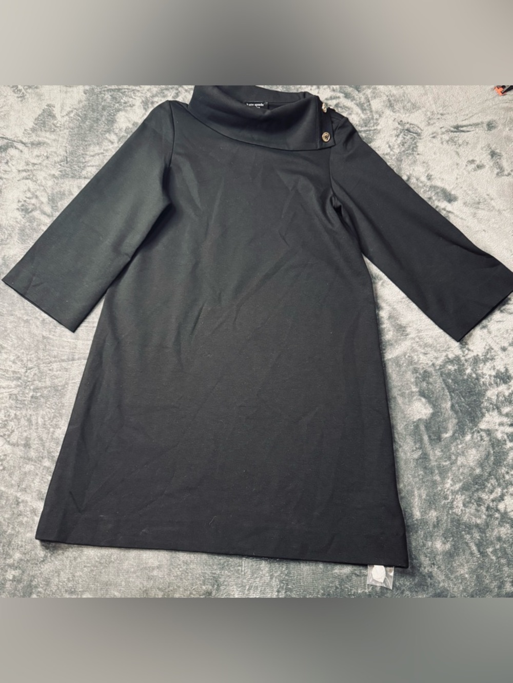 kate spade Black Long Sleeve Funnel Neck Shift Dress